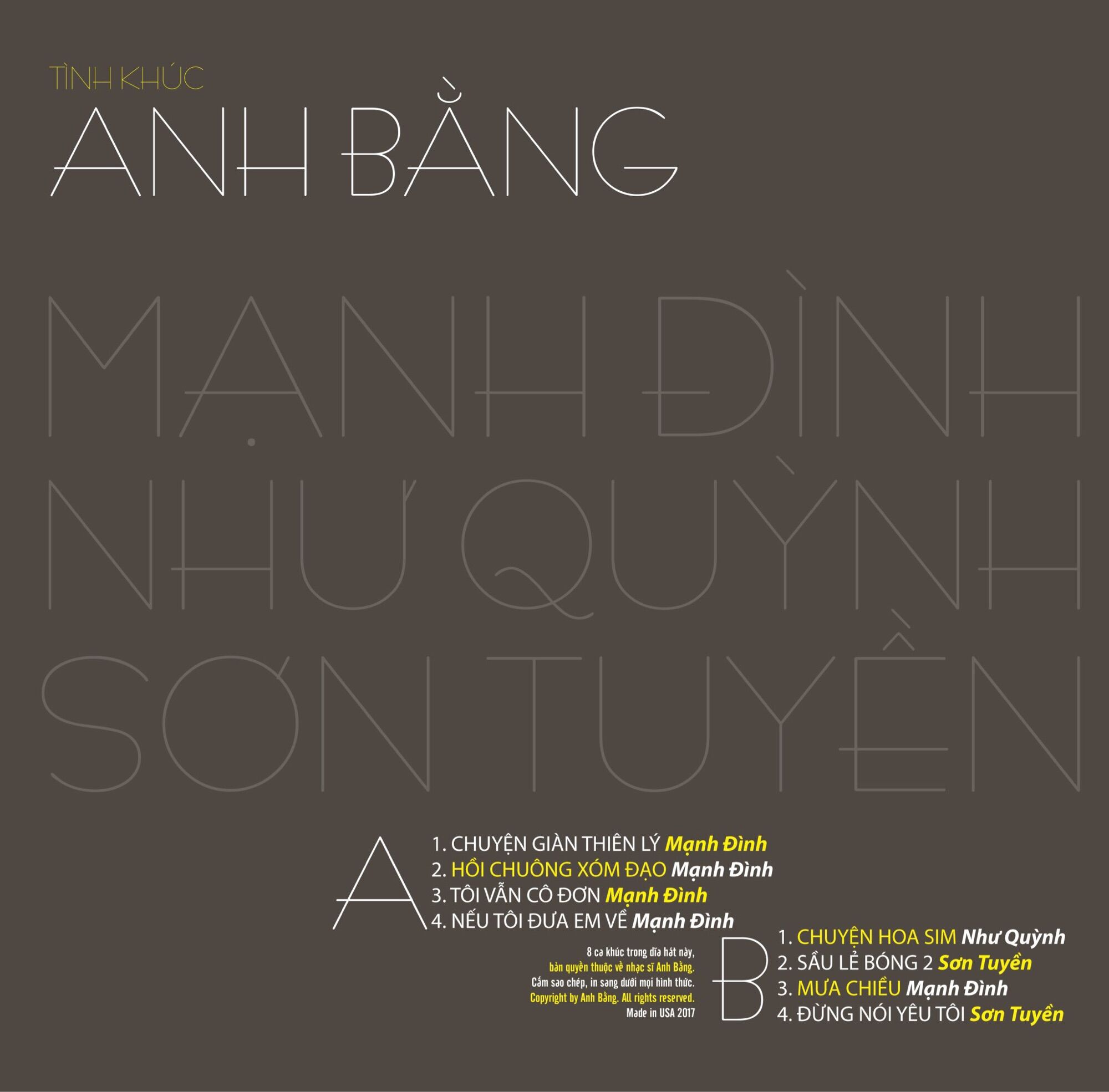Đĩa than Tình Khúc Anh Bằng