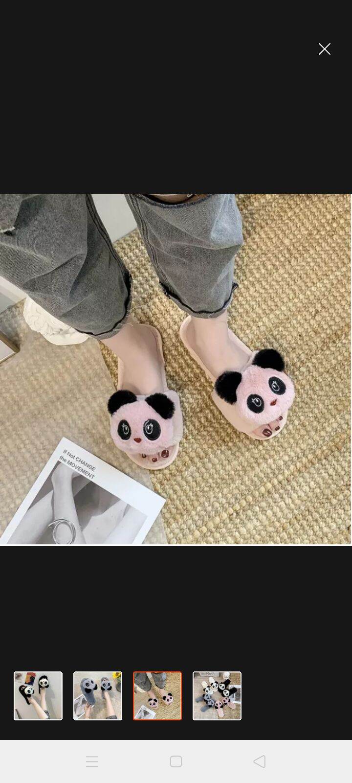 Dép lông mang trong nhà hình gấu trúc