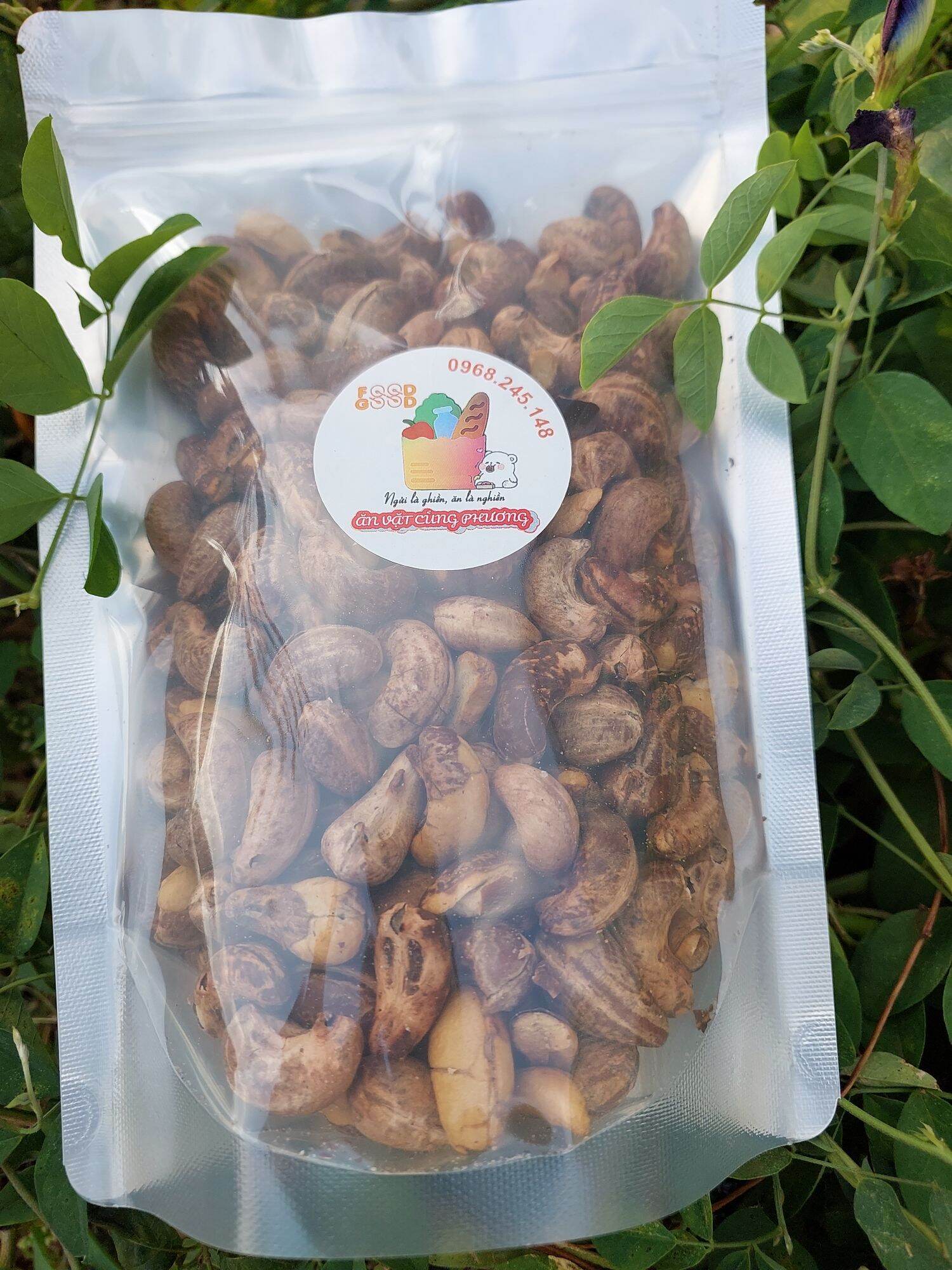 Hạt điều vỏ lụa rang muối túi zip 500gr