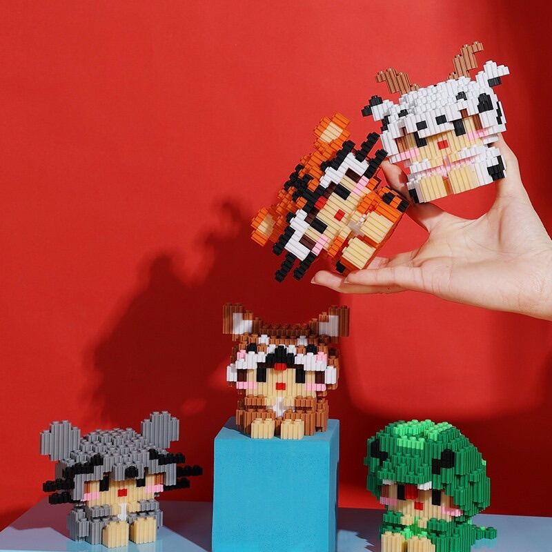Lego 12 con giáp, đồ chơi lắp ráp 3d mini, mô hình lắp ghép, trò chơi trí tuệ. 