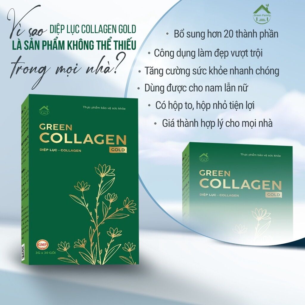Diệp Lục Collagen Gold Chính Hãng(hộp 30gói)