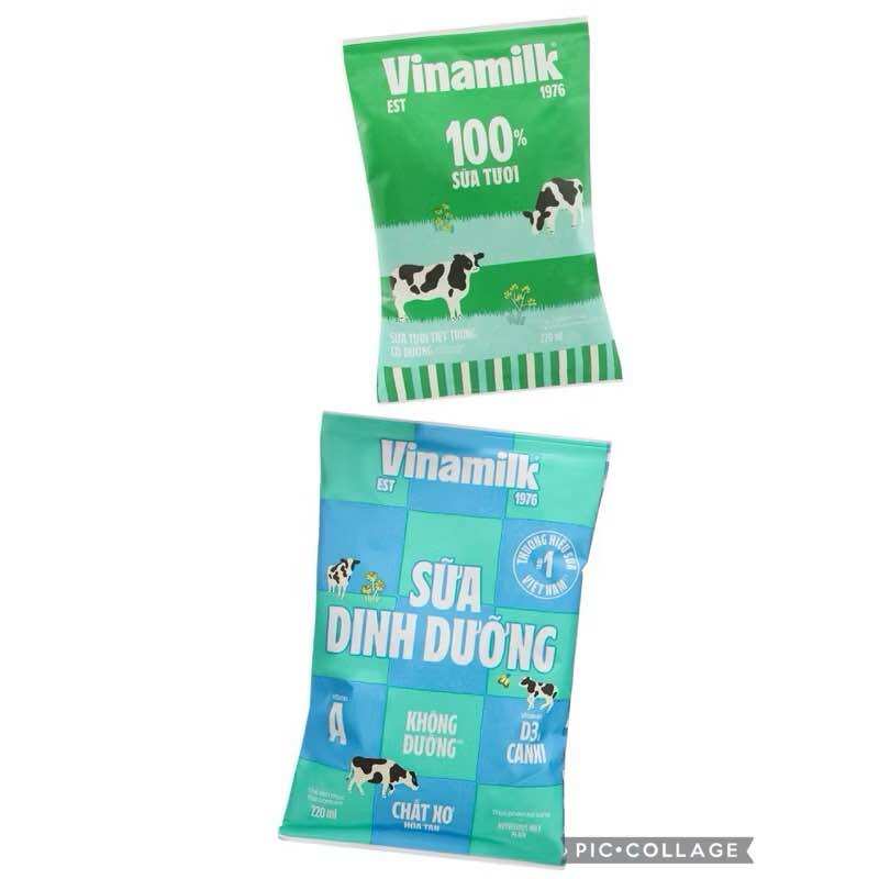 Combo 5 Bịch Sữa dinh dưỡng không đường / Có đường Vinamilk 220ml