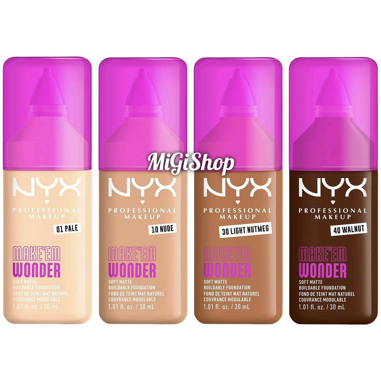 Kem Nền Nyx Make’em Wonder Soft Matte Foundation Up To 24H 30ml