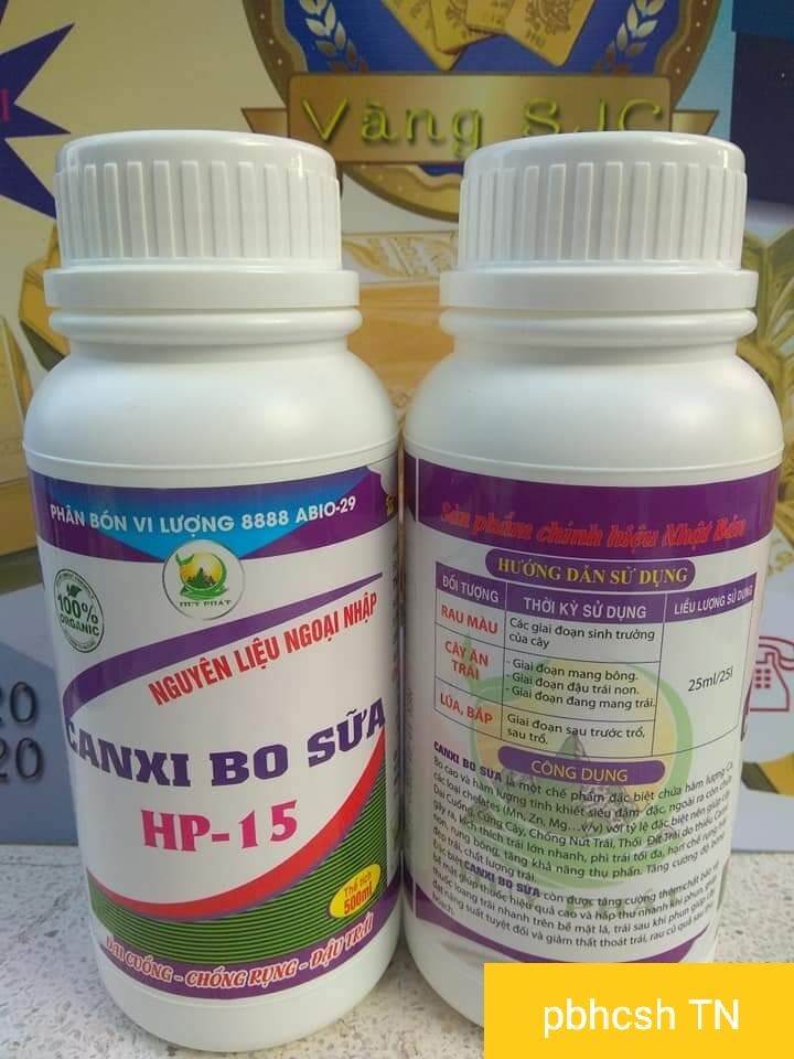 Canxi Bo sữa giúp Dai cuốn, chống rụng trái, chống nứt trái, thối đít trái, tăng tỷ lệ đậu trái