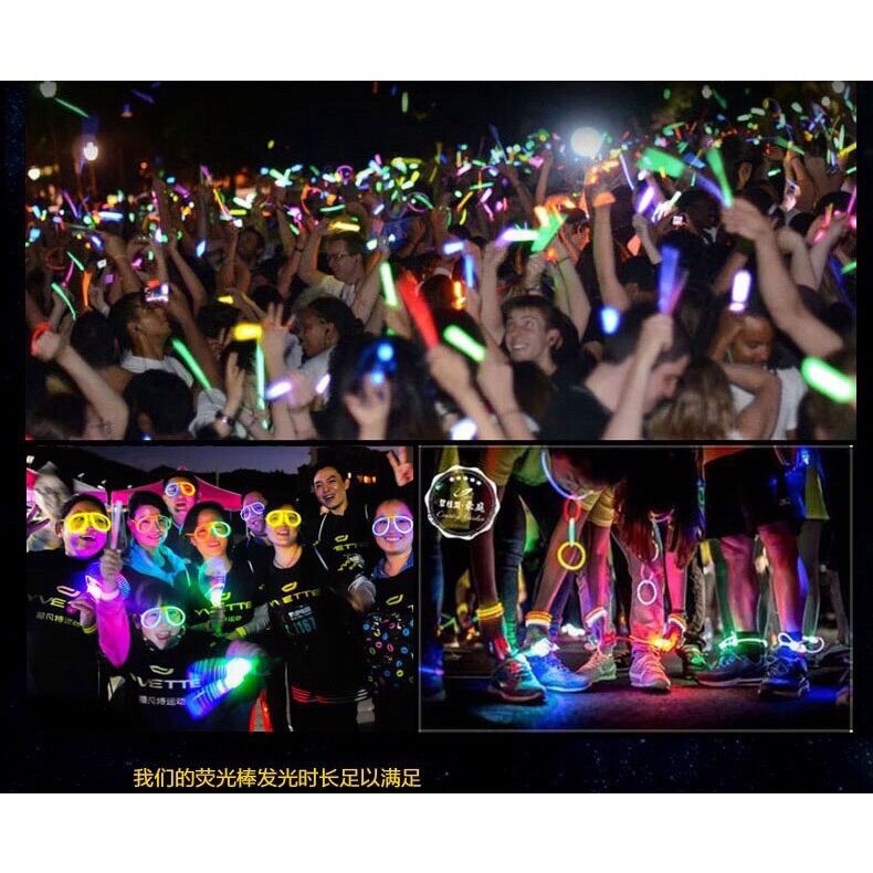 Que phát sáng, vòng đeo tay dạ quang lightstick (combo 3 vòng)