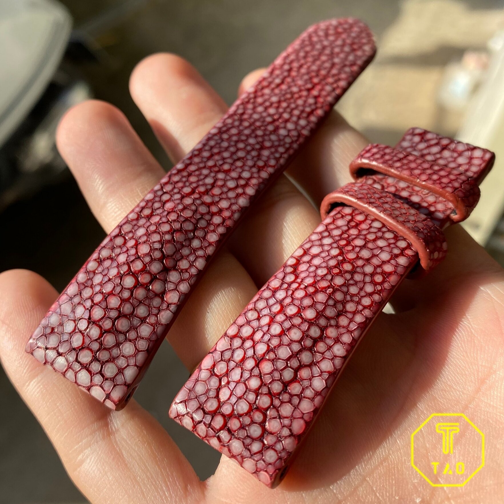 (Handmade) - Dây đồng hồ da cá đuối nhiều màu size 18-16