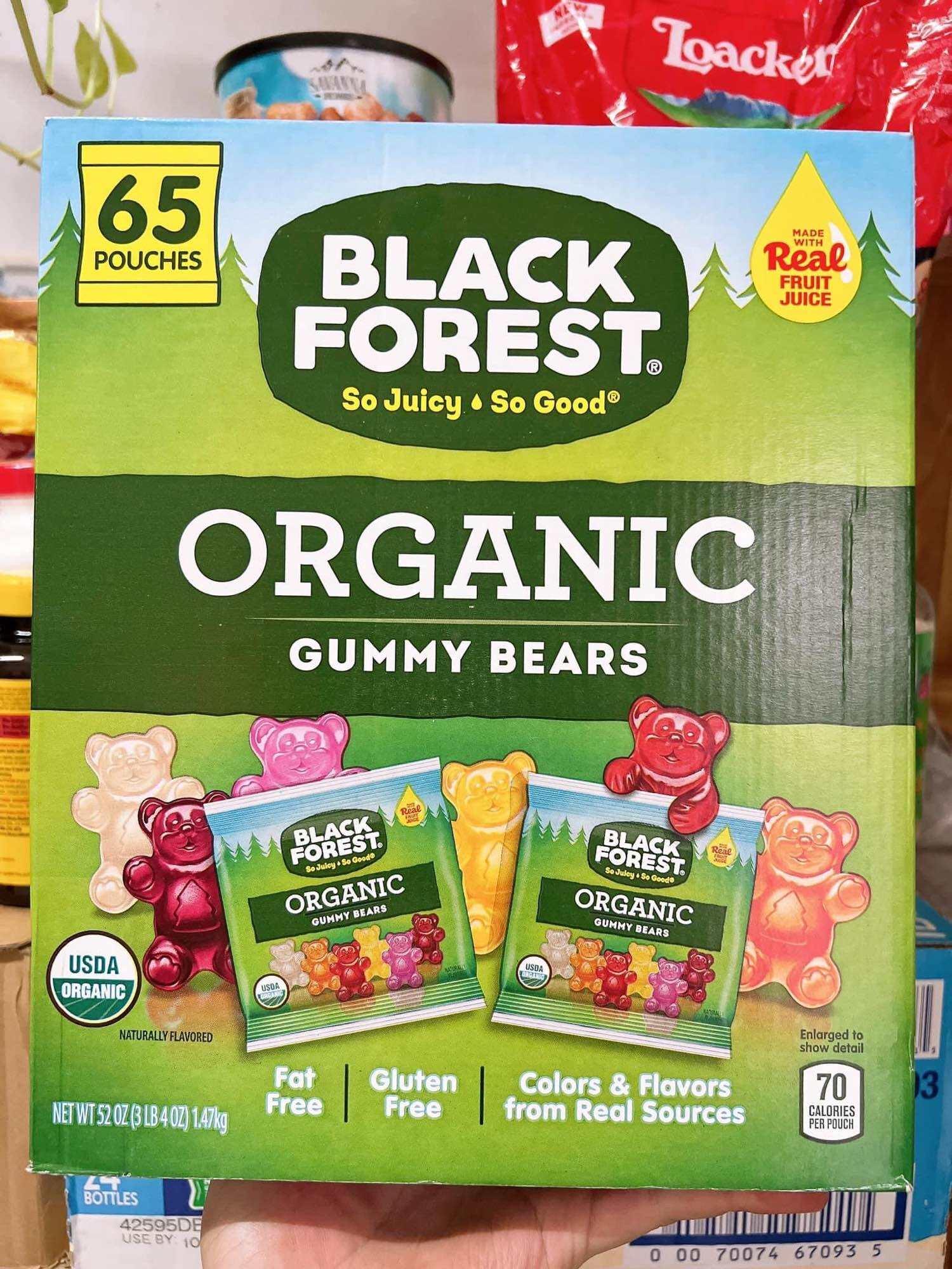 Kẹo dẻo gấu hữu cơ Black Forest Organic Gummy Bears 65 gói của Mỹ.
