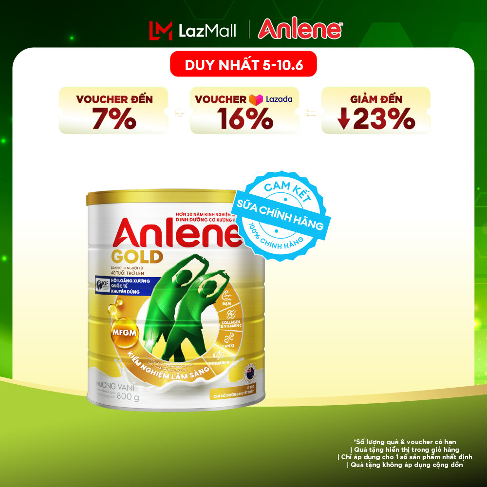 [Voucher giảm đến 26%]Sữa Bột Anlene Gold Hương Vani 800G