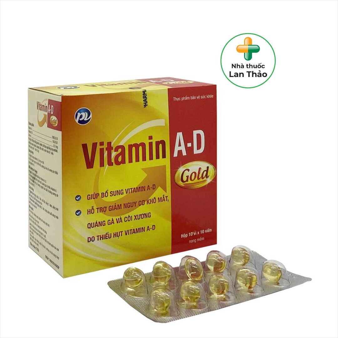 VIÊN UỐNG VITAMIN A D GOLD PHÚC VINH HỘP 100 VIÊN