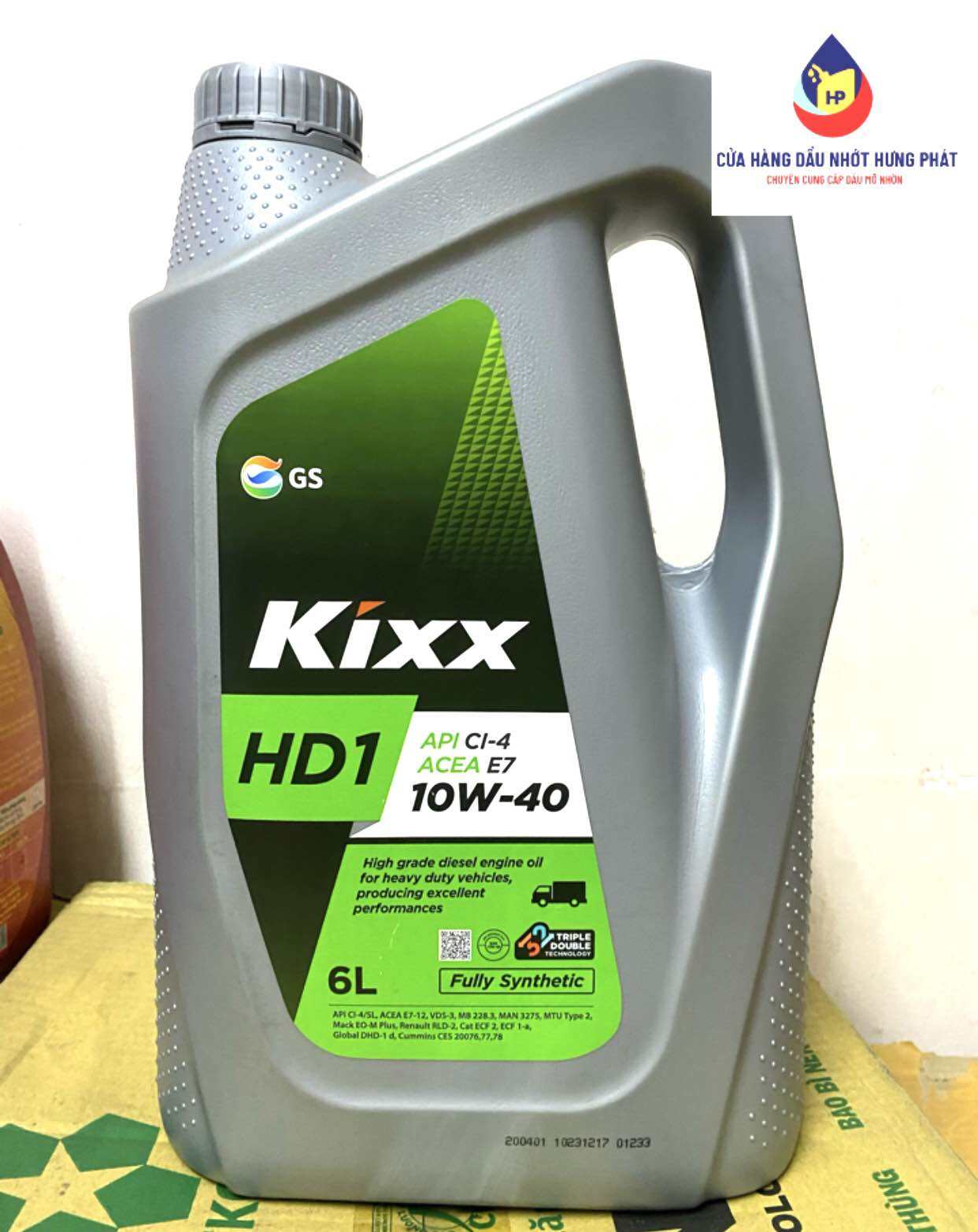 NHỚT ĐỘNG CƠ DẦU KIXX HD1 CI-4 10W 40 CAN 6L
