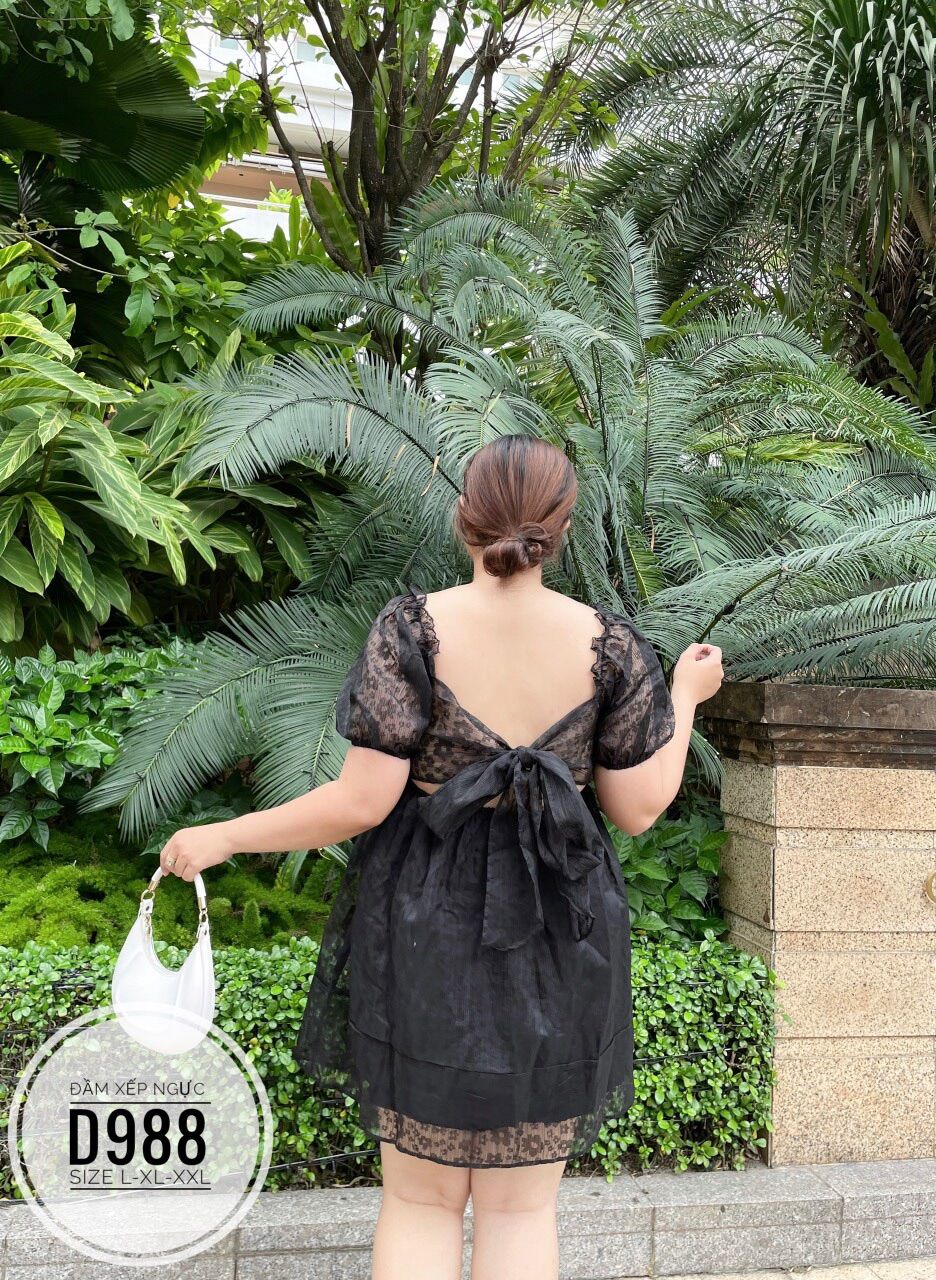Bigsize 60- 90kg ĐẦM XẾP NGỰC D988 ( Ảnh Thật)