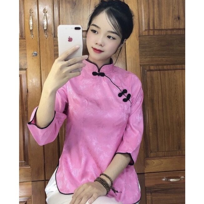 ĐỒ LAM ĐI CHÙA - MẪU NỮ BÀ BA XÉO LỤA GẤM - ÁO VÀ QUẦN ĐEN
