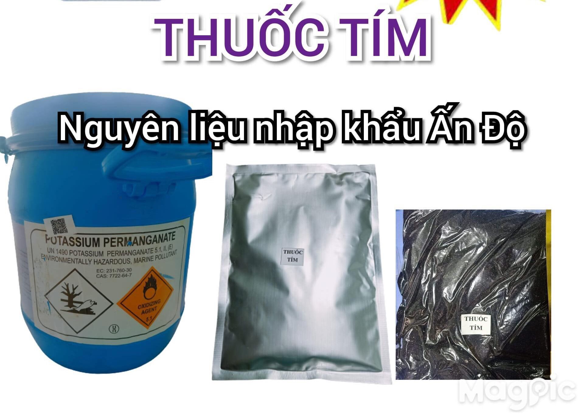 Thuốc tím dạng bột sát trùng dùng cho cá tôm gói 1kg