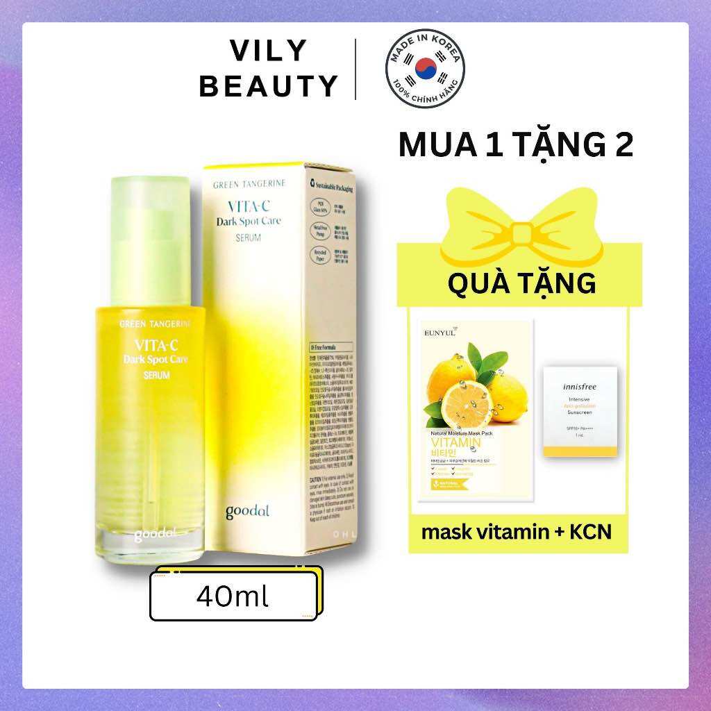 Tinh Chất Dưỡng Trắng Mờ Thâm Nám Goodal Green Tangerine Vita C Dark Spot Care Serum
