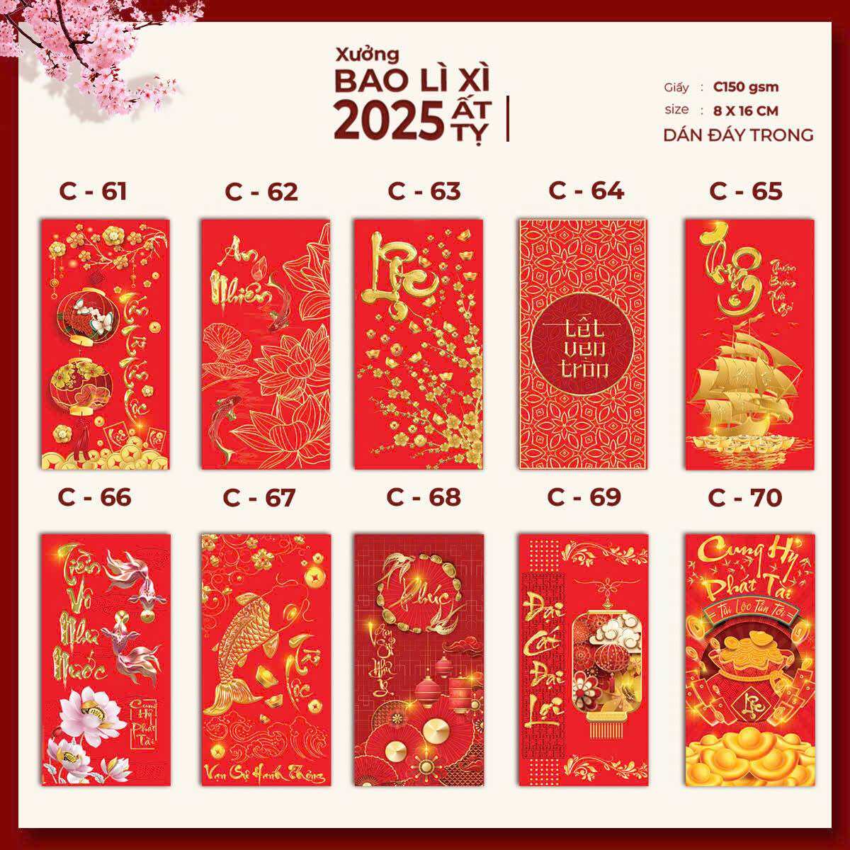 Combo 50 Bao Lì Xì Tết Truyền thống