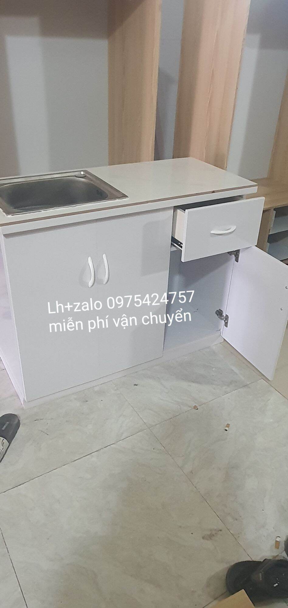 Tủ bếp mini sẵn bồn mặt gạch