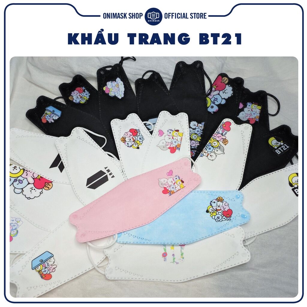 Khẩu trang KF94 BTS BT21 KPOP (10 cái)
