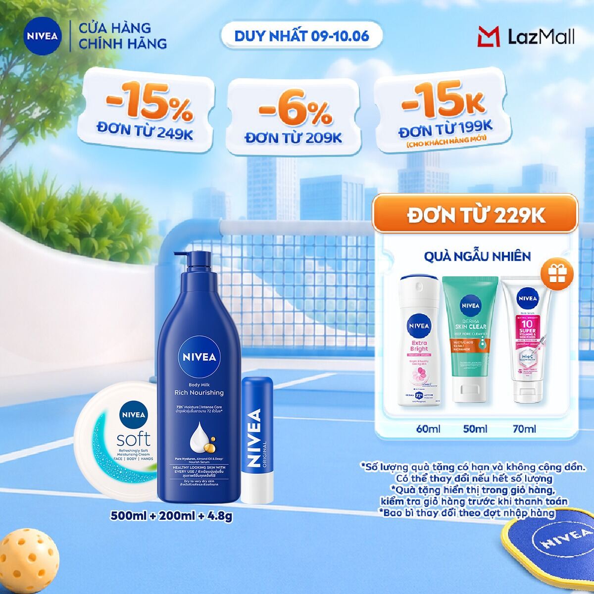 Sữa Dưỡng Thể NIVEA Dưỡng Ẩm Chuyên Sâu | Vitamin E (550 ml) + Kem Dưỡng Mềm Da NIVEA Soft (50 ml / 200 ml) + Son dưỡng ẩm chuyên sâu Nivea Original Care (4.8g) - 85061