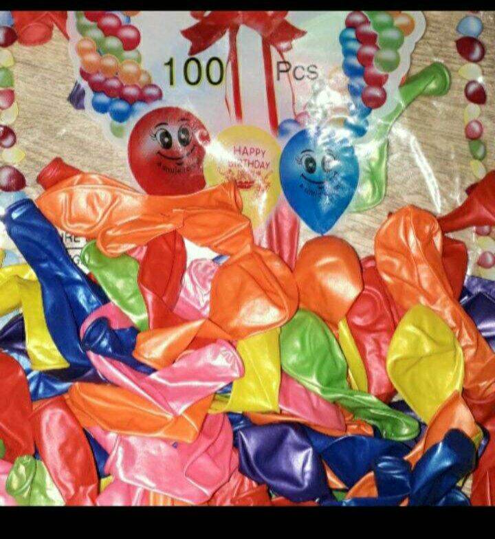 Sét 100 cái bong bóng xi nhũ loại tròn có nhiều màu sắc rất đẹp