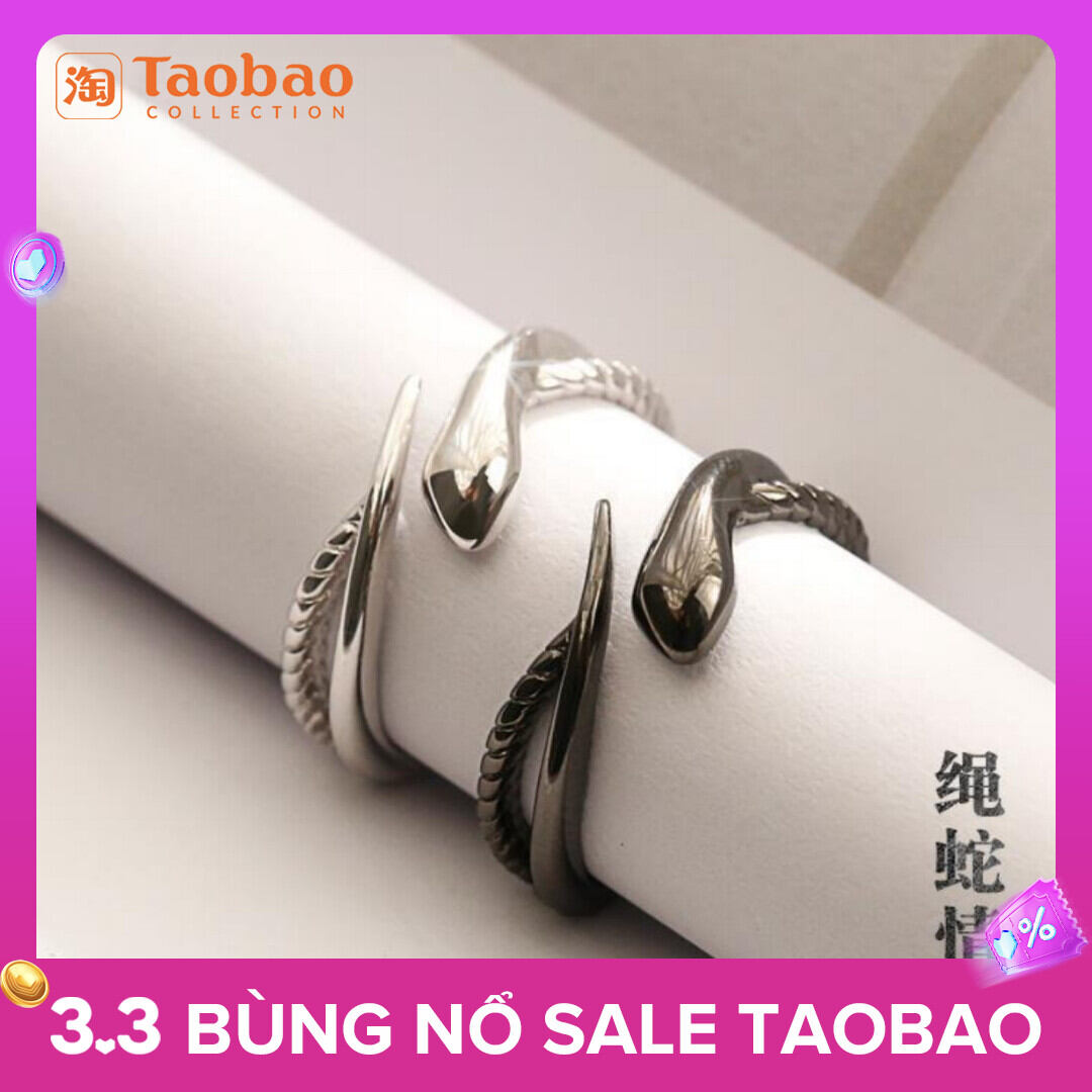 Nhẫn cặp đôi rắn dây bạc nguyên chất nhẫn đôi nam nữ hở miệng trào lưu nhẫn đôi cặp đôi rắn hoàng đạo năm rắn