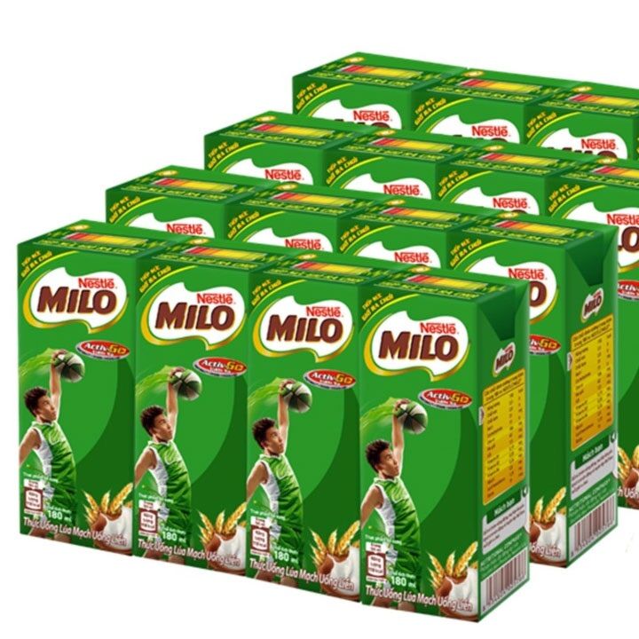 Thùng 12 LỐC 48 HỘP Sữa lúa mạch Milo 180ml (date mới 2022)