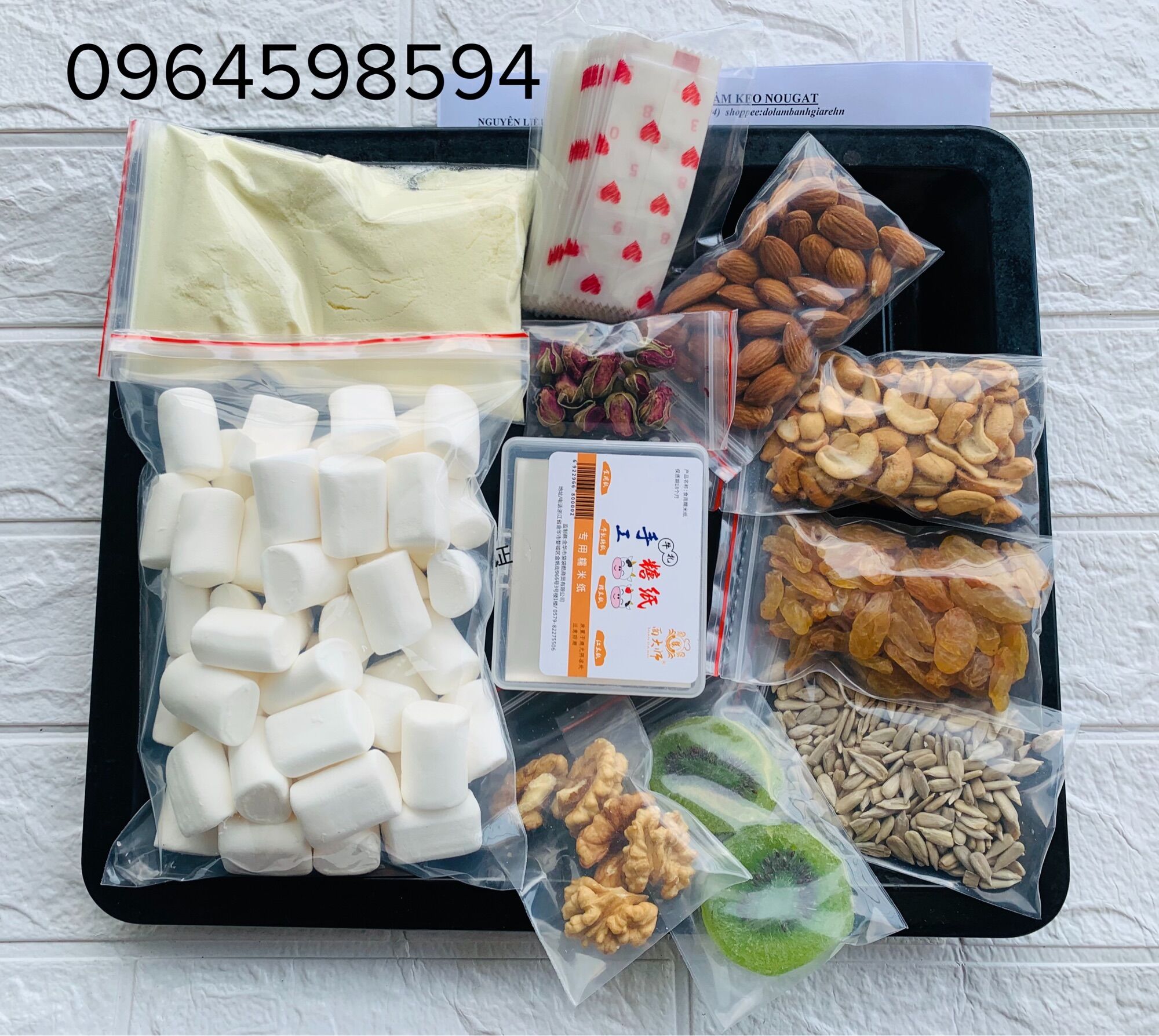 Set nguyên liệu làm kẹo nougat vị truyền thống 520g