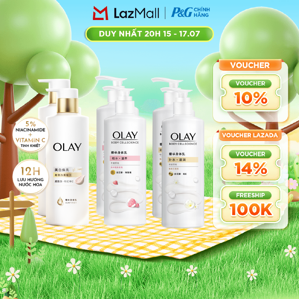 Combo 2 Sữa Dưỡng Thể OLAY Hương Nước Hoa Dưỡng Ẩm Chuyên Sâu Với Vitamin Pro B5+/ Sáng Da Với 5% Niacinamde & Vitamin C