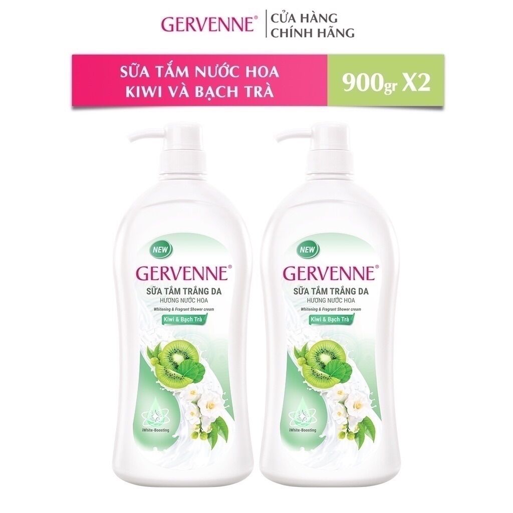 Combo 2 Chai Sữa tắm trắng da Gervenne Green Lily 900gr/chai
