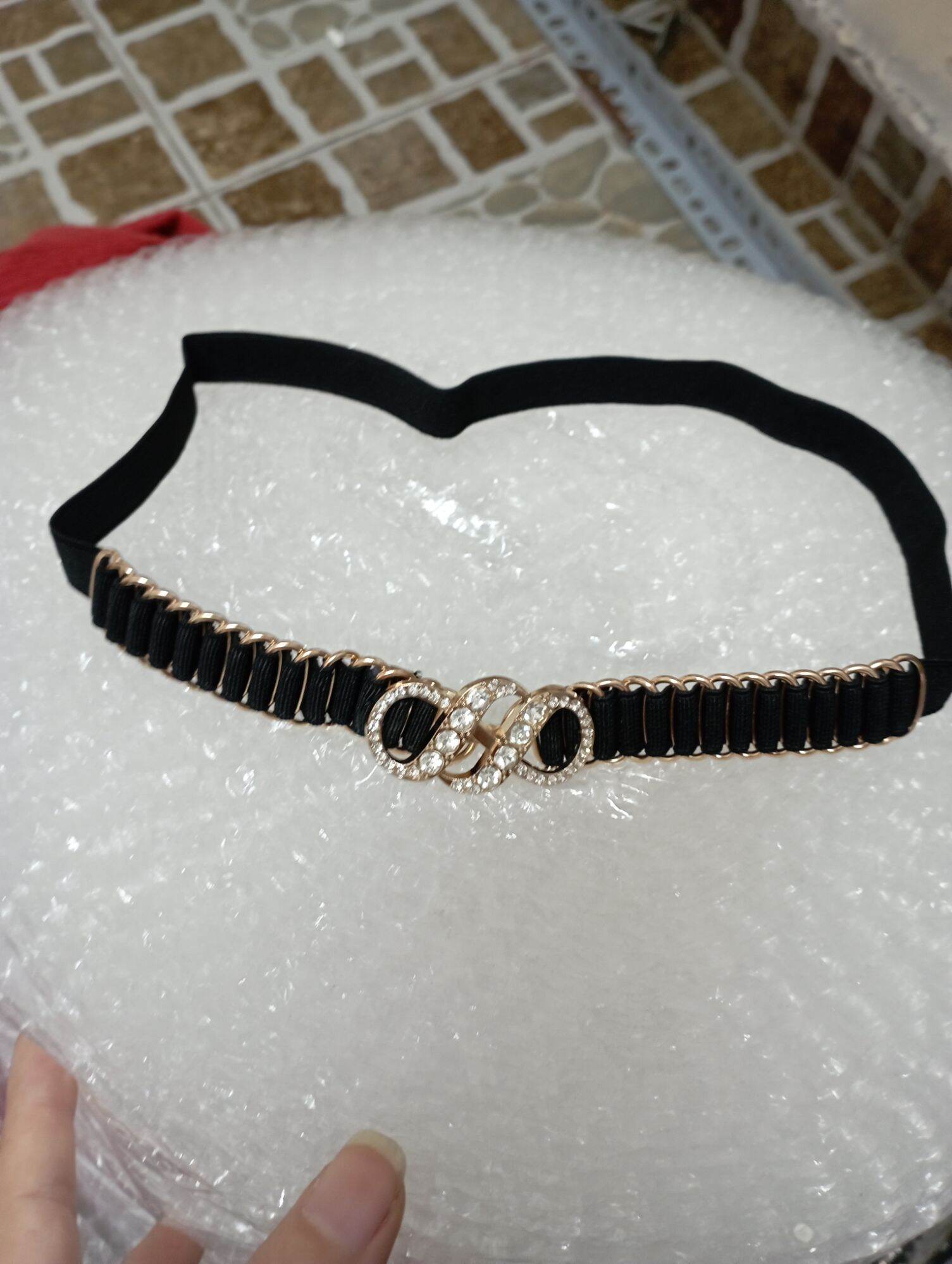 Đai váy xếp ly màu đen