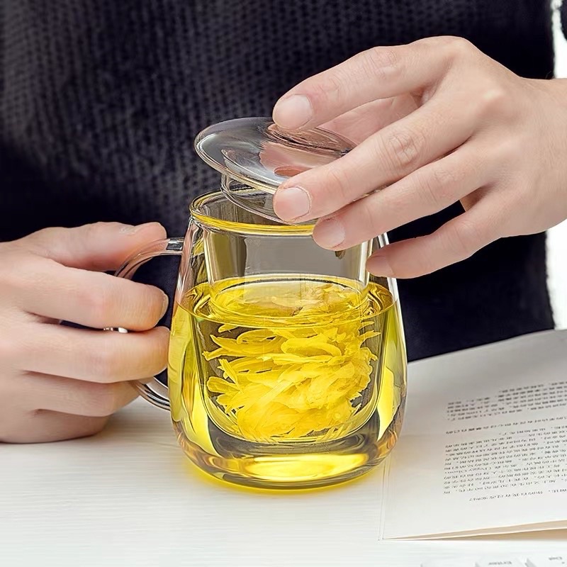 [Nhập RS0822 giảm 30k cho đơn 99k]Cốc nước thuỷ tinh có lõi lọc 350ml