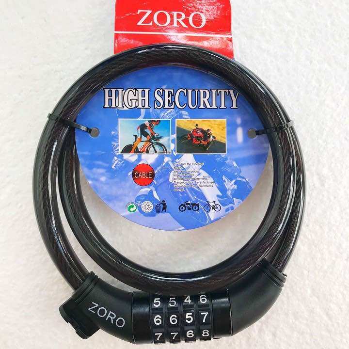 Khoá dây xe đạp chống trộm Zoro 4 số cao cấp