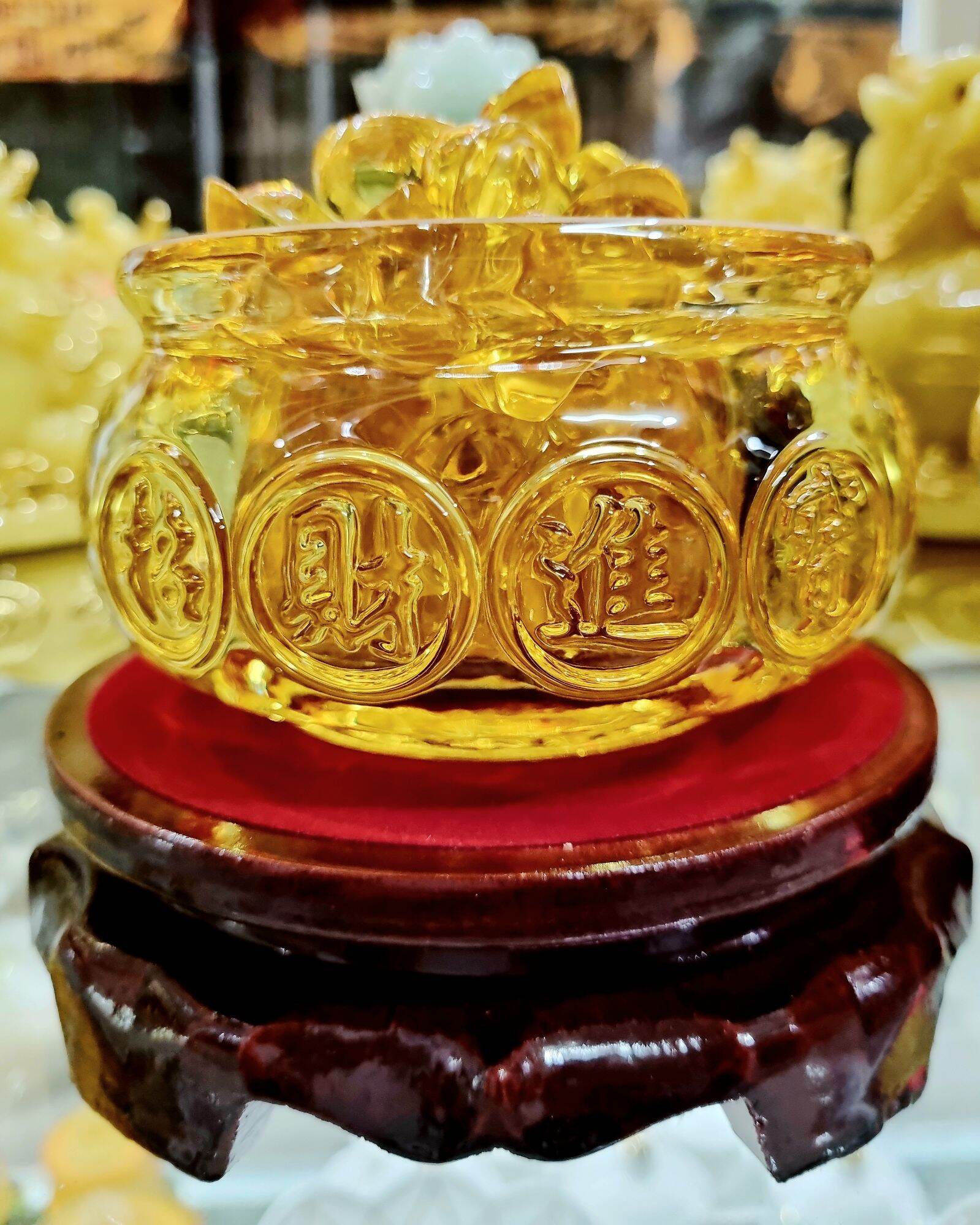 Hủ vàng tài lộc - bát tụ bảo - size lớn 10cm