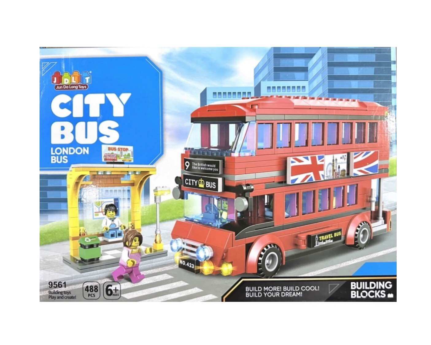 Đồ chơi lắp ráp cho bé trai - Lắp ráp CITYBUS - Ráp xe buýt 2 tầng 9561