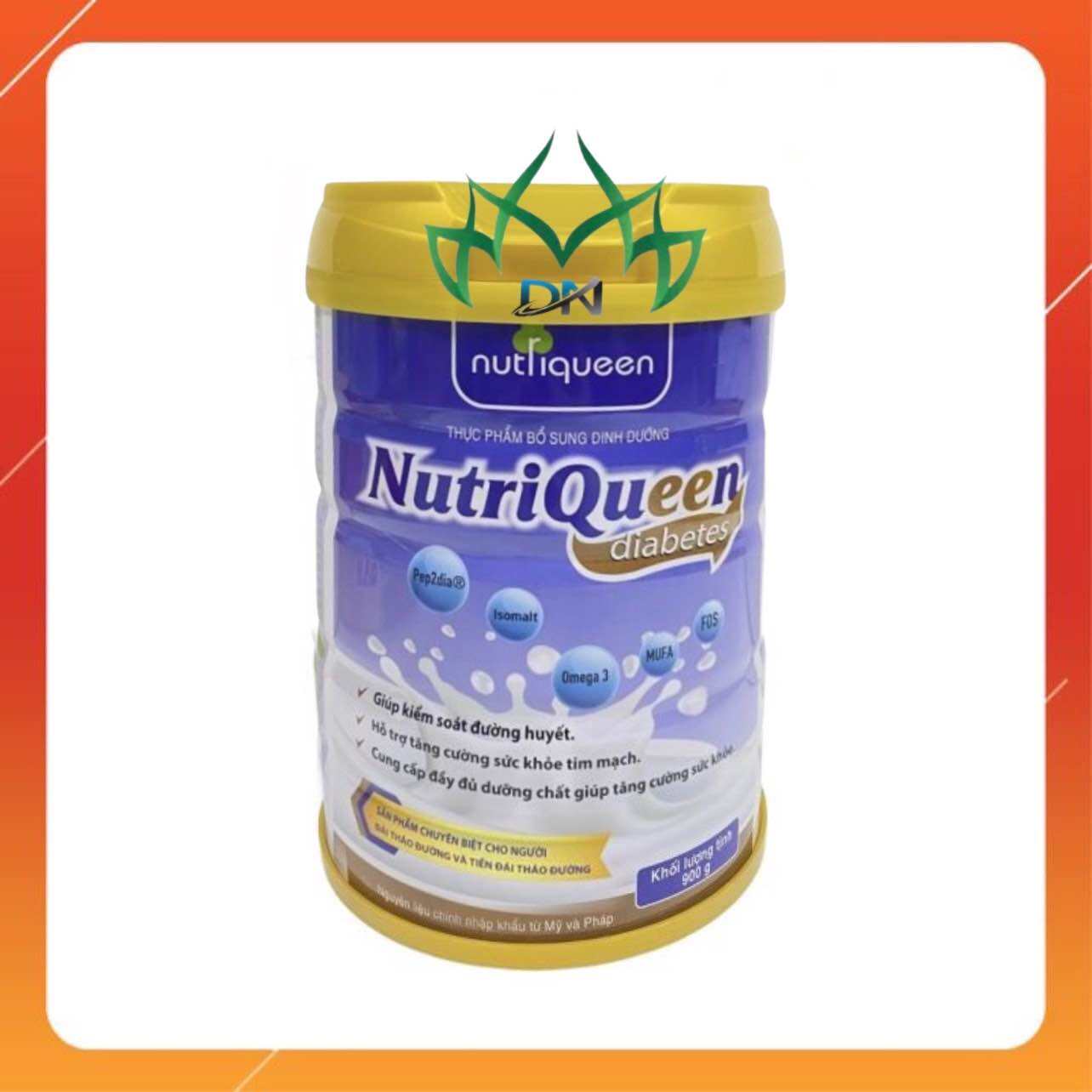 Sữa Tiểu Đường Nutriqueen Diabetes - Lon 900 g - Thực phẩm dùng cho chế độ ăn đặc biệt - giúp kiểm soát đường huyết