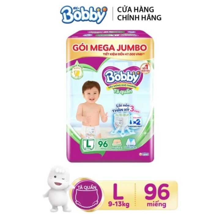 Tặng 8 miếng. TẢ QUẦN BOBBY L96 MIẾNG GẠO NON