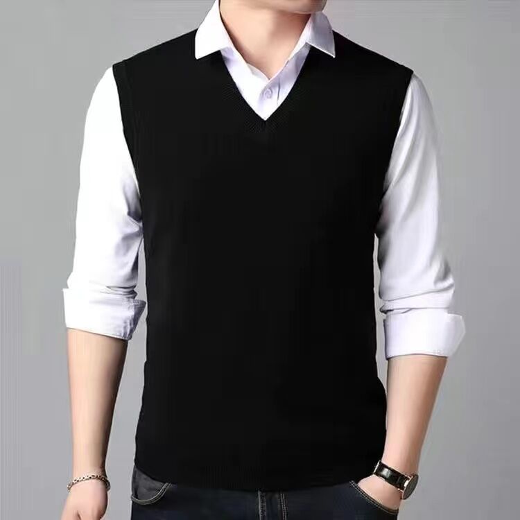 Áo Len Cardigan Dày Dặn Cổ Chữ V Cho Nam Trung Niên Và Cao Tuổi Áo Len Cardigan Rộng Rãi Mùa Thu Đông Áo Khoác Ngoài Dệt Kim