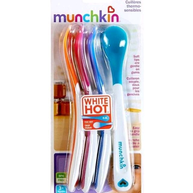(Nhập Mỹ) Muỗng ăn dặm mềm báo nóng Munchkin