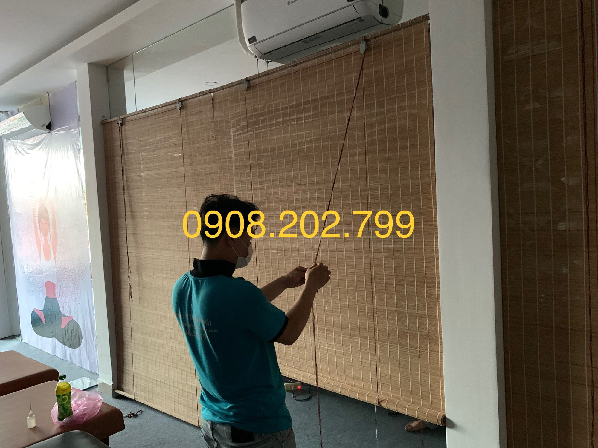 Rèm tăm tre trúc che nắng cửa sổ