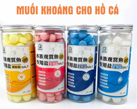 Muối khoáng viên nén 4 màu hỗ trợ nuôi Cá Cảnh
