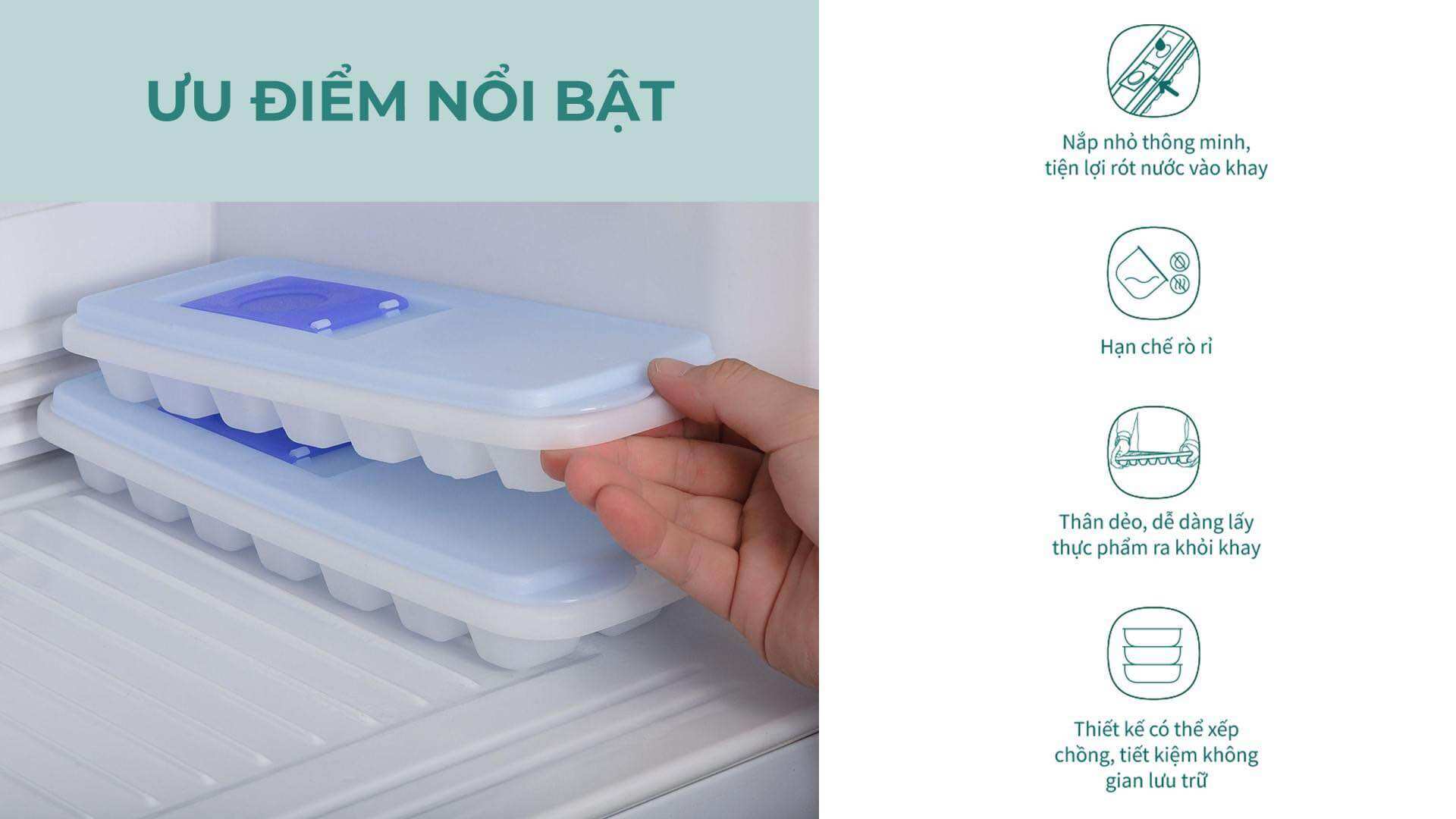 [HCM]Khay Đá Có NắP Tupperware Ice Cube Tupp