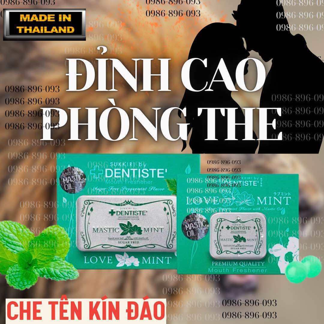 Kẹo phòng the DENTISTE MASTIC LOVE MINT Thái Lan cao cấp hương bạc hà tăng khoái cảm cho các cặp đôi