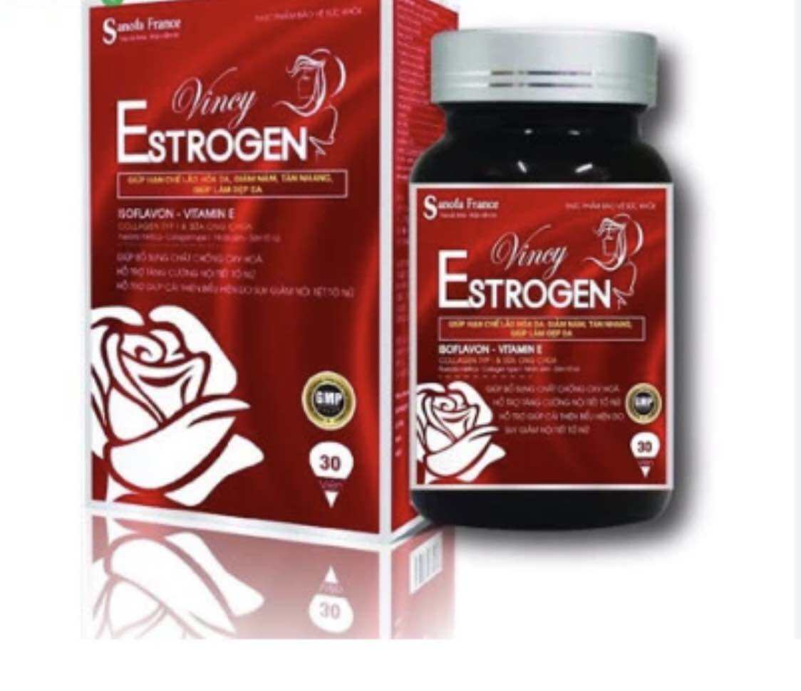 Viên uống nội tiết tố nữ VINCY ESTROGEN giúp hạn chế lão hoá da , giảm thâm nám, tàn nhang