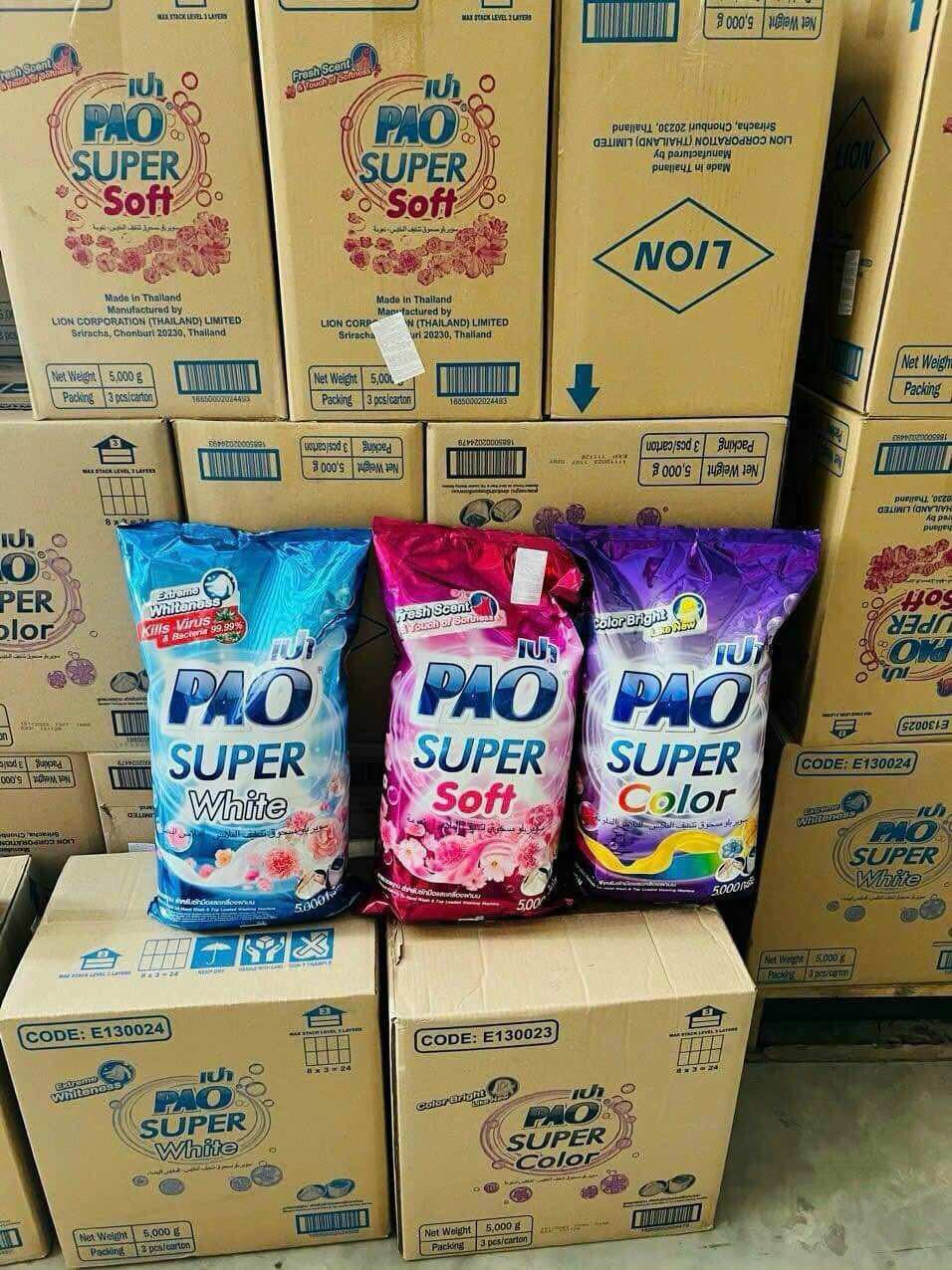 Bột giặt Pao 5kg  đủ mùi hàng chuẩn Thái Lan loại bỏ vết bẩn quần áo dễ dàng giặt sạch thơm lâu