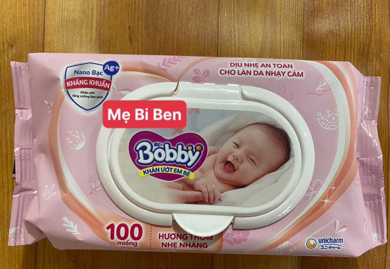 [Chính Hãng] Khăn Ướt Bobby Không Mùi/Có Mùi 80/100 Miếng