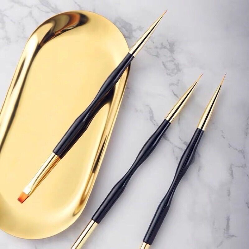 Bộ cọ nail , set 3 cây cọ vẽ móng 2 đầu dùng vẽ hoa, tô màu, vẽ nét cho móng