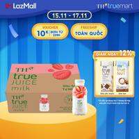 Thùng 24 chai nước uống sữa trái cây TH true JUICE milk dâu tự nhiên 300 ml (300 ml x 24)