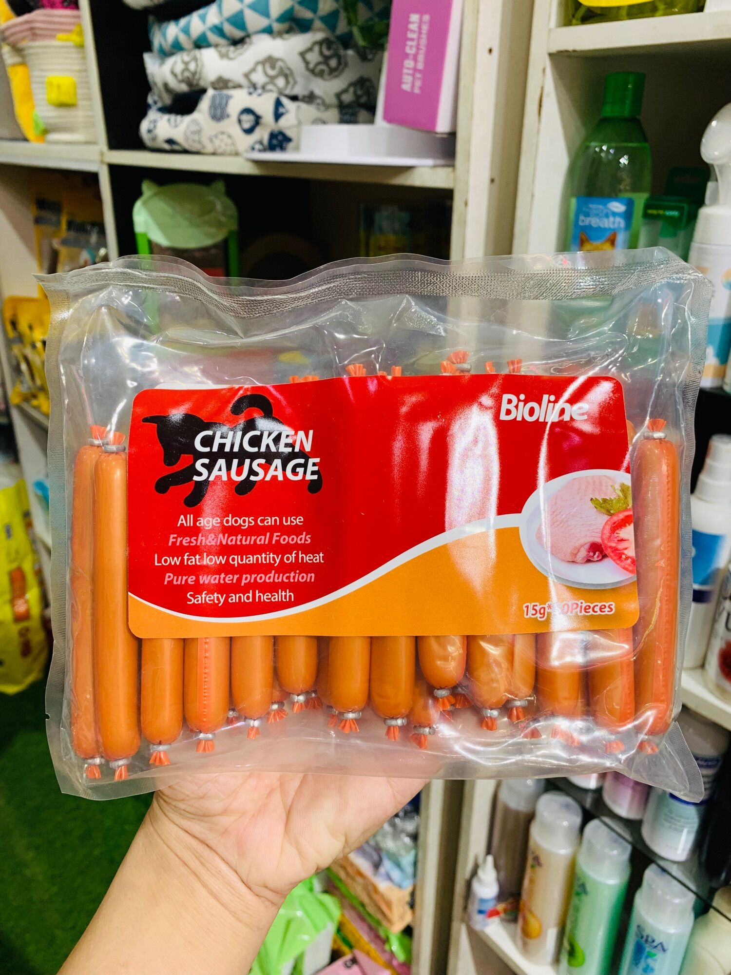 Xúc xích cho chó mèo Bioline 15g