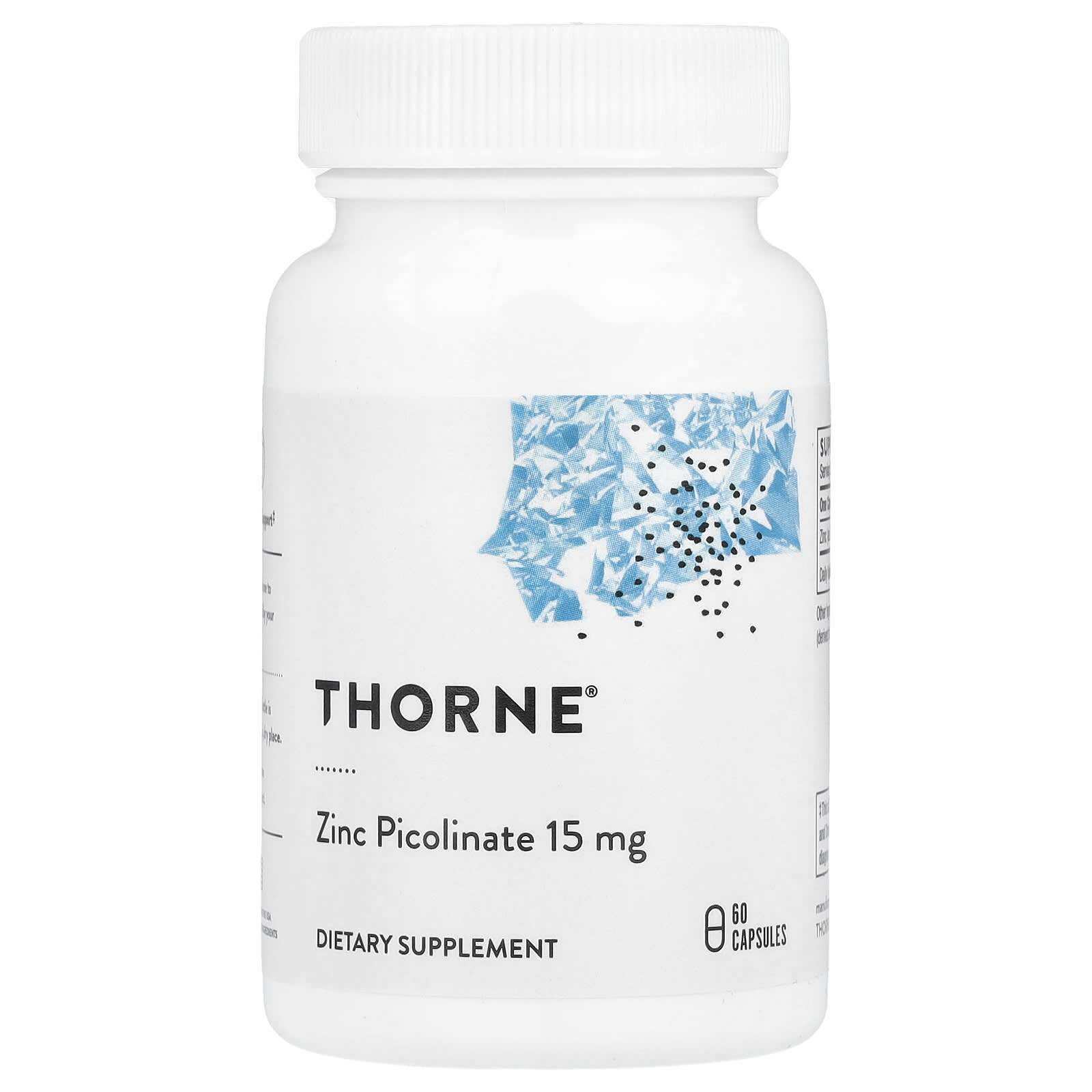Kẽm Zinc Picolinate 15 mg Thorne 60 Viên Hỗ Trợ Miễn Dịch, Mọc Tóc, Giảm Mụn