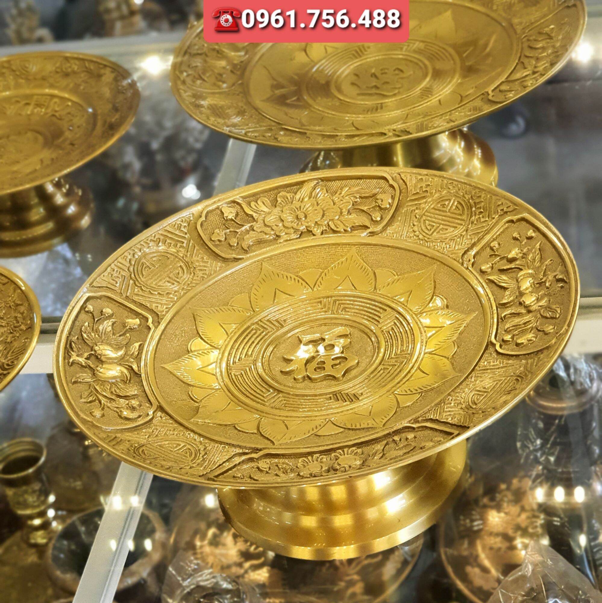 Mâm quả/ mâm đồng nguyên chất 35cm