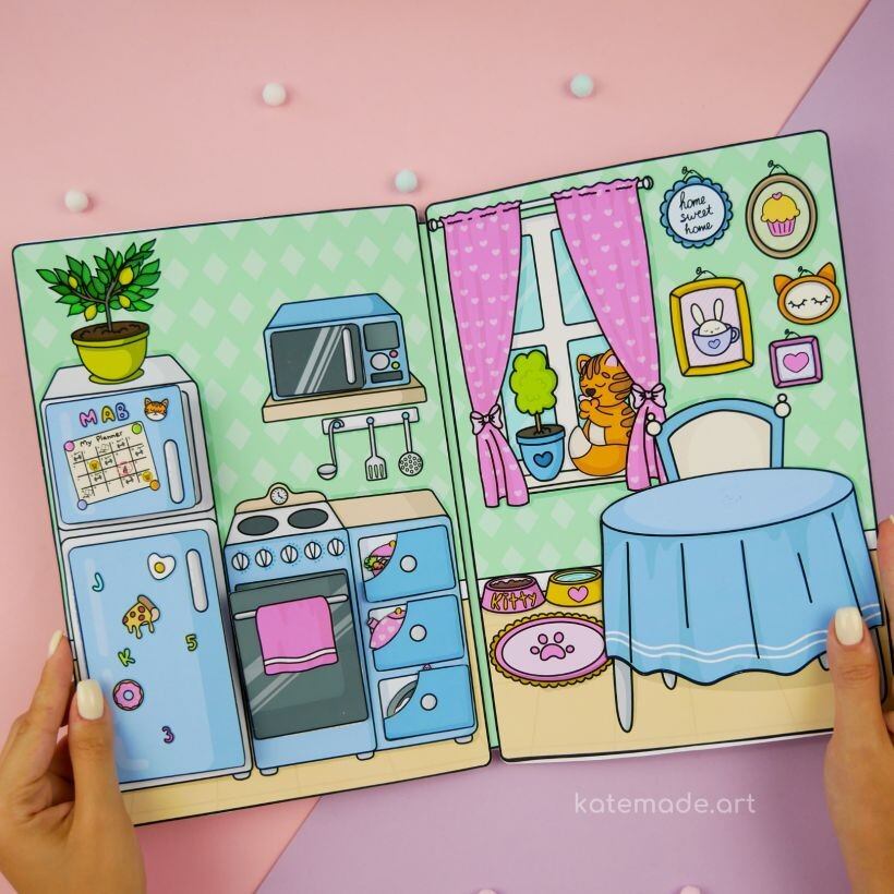 NHÀ CHO BÚP BÊ GIẤY 3 ( NHÀ CỦA MÈO HOLLY)